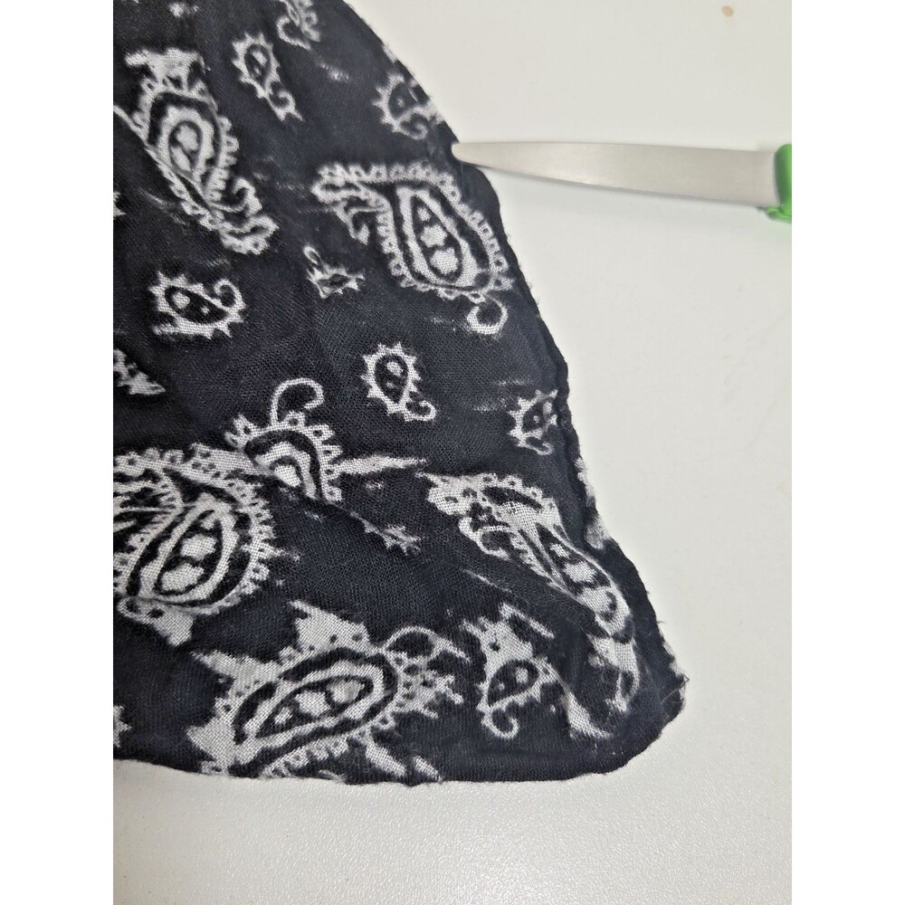 Black & White Paisley Kimono Sleeve Maxi Dress Duster Coverup Ruffle Hem OS EUC - Picture 13 of 13